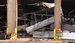 A charred fire apparatus can be seen inside the remains of the Gainesville fire station after it was destroyed by fire early Tuesday morning. A charred fire apparatus can be seen inside the remains of the Gainesville fire station after it was destroyed by fire early Tuesday morning.