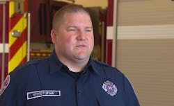 Renton firefighter/EMT Chris Krystofiak was aboard a flight Friday night when he and other first responders helped an unconscious man in need of medical aid.