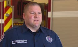 Renton firefighter/EMT Chris Krystofiak was aboard a flight Friday night when he and other first responders helped an unconscious man in need of medical aid. Renton firefighter/EMT Chris Krystofiak was aboard a flight Friday night when he and other first responders helped an unconscious man in need of medical aid.