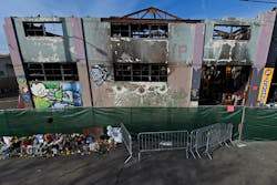 View of the outside of the scorched Ghost Ship warehouse building in Oakland, Calif. on Monday, Dec. 12, 2016. The Dec. 2 fire tore through the two-story building on the 1300 block of 31st Avenue killing 36 people. View of the outside of the scorched Ghost Ship warehouse building in Oakland, Calif. on Monday, Dec. 12, 2016. The Dec. 2 fire tore through the two-story building on the 1300 block of 31st Avenue killing 36 people.