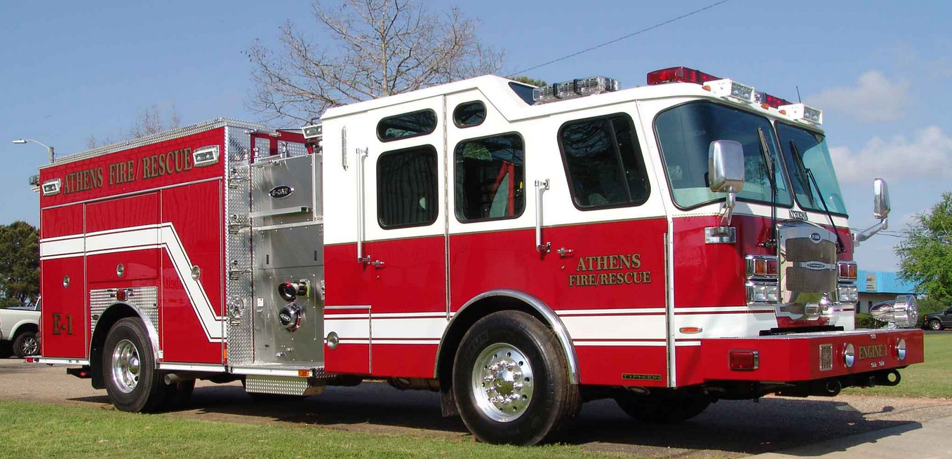 Custom Rescue Pumper Built by EONE Delivered to Athens, AL Firehouse