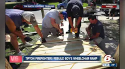 IN Firefighters Repair Wheelchair Ramp for Disabled Boy