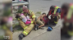 TX Firefighters Cheered When Tender Photo Goes Viral