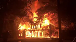 Raw Video Shows LA Home Engulfed in Flames