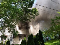 Poughkeepsie firefighters battled a blaze at a three-story apartment structure last Wednesday and rescued a badly burned woman with the help of a thermal imaging camera. Poughkeepsie firefighters battled a blaze at a three-story apartment structure last Wednesday and rescued a badly burned woman with the help of a thermal imaging camera.