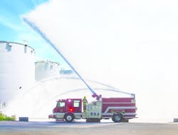 Pierce Manufacturing introduced the new Pierce High Flow Industrial Apparatus that is capable of flowing 5,500 gallons per minute when drafting, and up to 10,000 gallons per minute when drawing water from a positive (hydrant) source. This powerful vehicle will be on display at booth #2801 at Fire Rescue International (FRI) in Charlotte, NC on July 27-29. Pierce Manufacturing introduced the new Pierce High Flow Industrial Apparatus that is capable of flowing 5,500 gallons per minute when drafting, and up to 10,000 gallons per minute when drawing water from a positive (hydrant) source. This powerful vehicle will be on display at booth #2801 at Fire Rescue International (FRI) in Charlotte, NC on July 27-29.