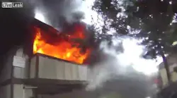 Helmet Cam Footage Of Intense CA Apartment Fire
