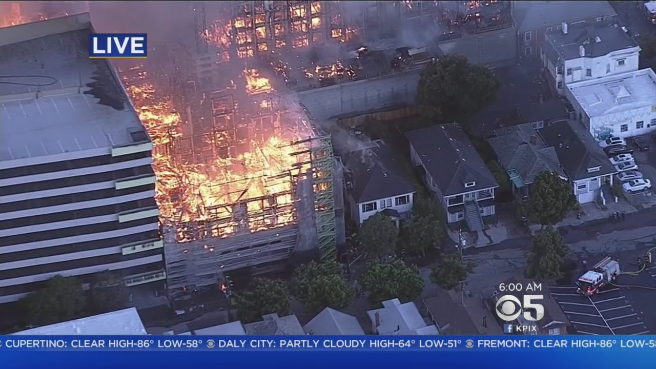 Oakland FFs Battling Massive Construction Blaze