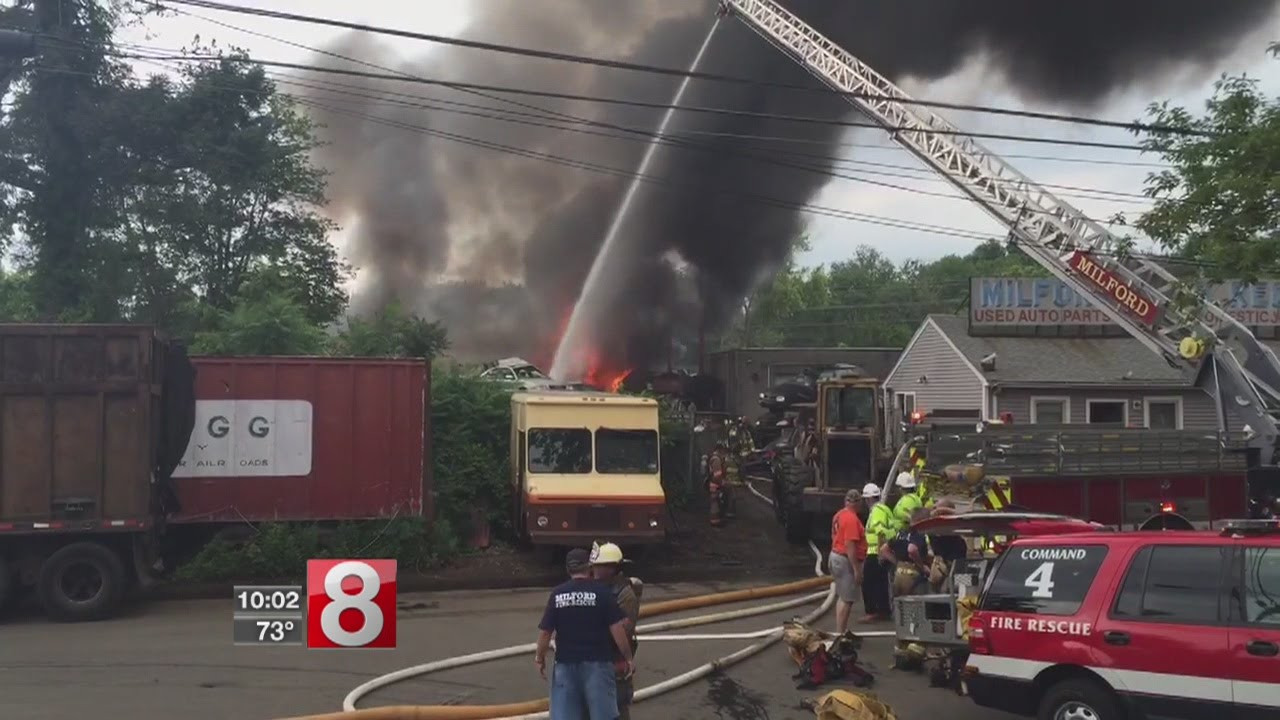 FFs Deal with Heavy Smoke at CT Wrecking Yard Blaze