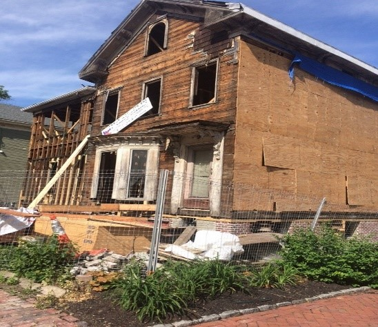 Photo 3: A typical small-scale construction is aesthetically out of place and would appear to be a simple pile of combustibles waiting for an ignition source. A fire company could spot a site like this while doing some sort of neighborhood familiarization activity.