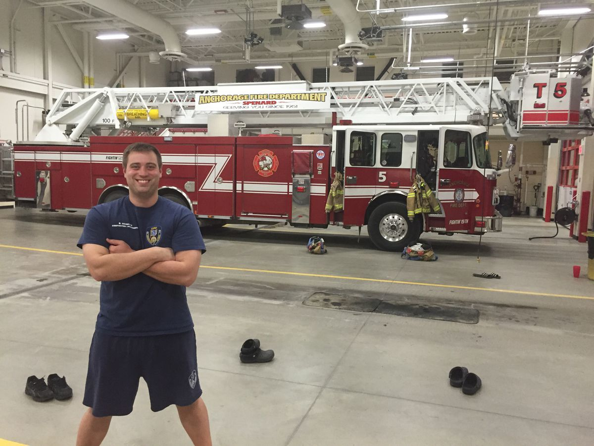 Anchorage firefighter Ben Schultz was injured in during a June 5 training incident.
