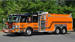 Members of the Brooklyn Hose Company, Lewistown, PA, have Engine 13-1, a pumper/tanker built by E-ONE, in service.