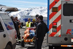 The equipment carried up included a drug box, backboard, immobilization kit, medical jump kit from E21 and M31, and a New York Hook in the hopes that members could pry the rock off the hiker The equipment carried up included a drug box, backboard, immobilization kit, medical jump kit from E21 and M31, and a New York Hook in the hopes that members could pry the rock off the hiker
