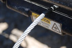 Rescue personnel should be able to describe the type, diameter and length of winch line as one of their winch skill competencies. Shown is a section of a 3/8-inch diameter, 125-foot long, 6 x 19 Class Improved Steel Plow wire rope (cable) on a 9,000-pound capacity fire department winch. Photos by Ron Moore Rescue personnel should be able to describe the type, diameter and length of winch line as one of their winch skill competencies. Shown is a section of a 3/8-inch diameter, 125-foot long, 6 x 19 Class Improved Steel Plow wire rope (cable) on a 9,000-pound capacity fire department winch. Photos by Ron Moore