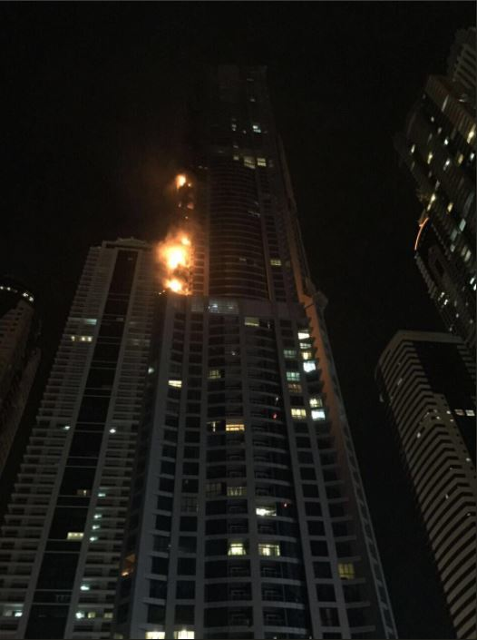 Fire engulfed several floors of the 84-story Torch Tower early Friday.