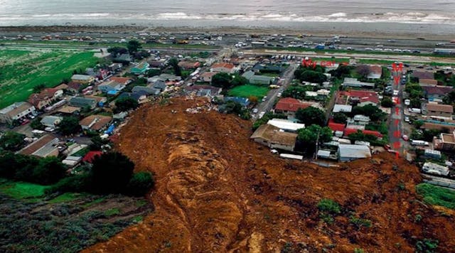 The La Conchita mountainside collapsed in January 2005 and nearly three dozen homes were buried in a mudslide/debris flow that took only eight seconds to occur.