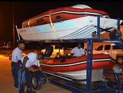 Firefighters with TN-TF 1 check their boats before responding to assist Texas crews in the wake of Hurricane Harvey. Firefighters with TN-TF 1 check their boats before responding to assist Texas crews in the wake of Hurricane Harvey.