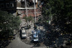 Emergency workers respond to the explosion at Minnehaha Academy Wednesday afternoon, Aug. 2, 2017 in Minneapolis, Minn. Emergency workers respond to the explosion at Minnehaha Academy Wednesday afternoon, Aug. 2, 2017 in Minneapolis, Minn.