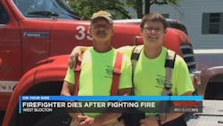West Blocton, AL, firefighter Clint Hardemon, who died of a heart attack Aug. 13 after a response call, served on the town&apos;s small volunteer department with his son CJ.