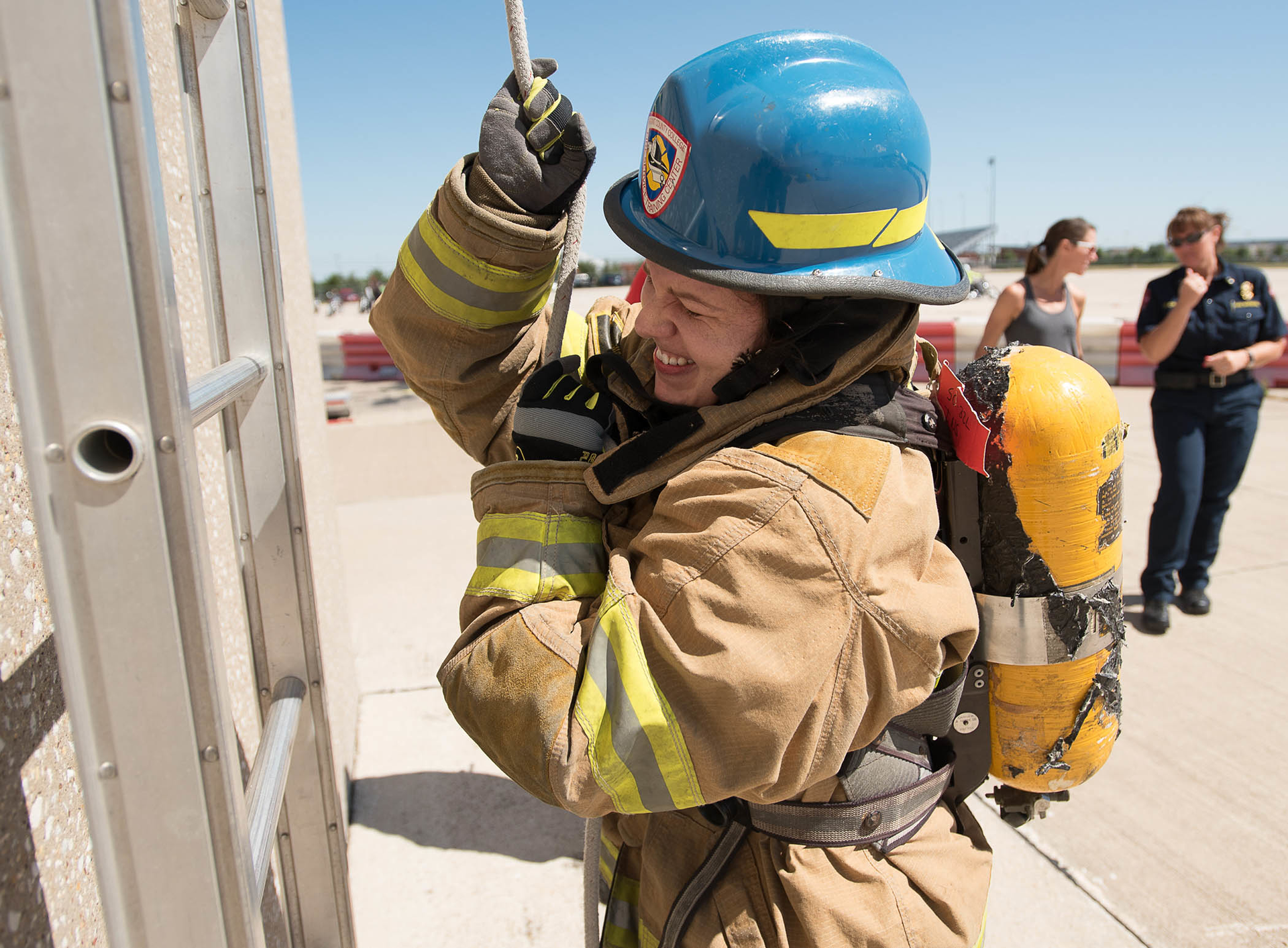 The various stations included a ladder raise area where attendees could practice ladder skills.