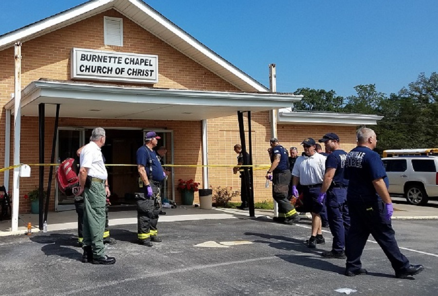 Nashville firefighters were on scene Sunday after a church shooting left one dead and eight others injured, including the shooter.