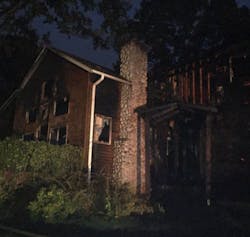 Clackamas firefighters used their personal escape system to rescue a victim from second floor bedroom. Clackamas firefighters used their personal escape system to rescue a victim from second floor bedroom.