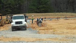Construction crews are pictured here in early February after breaking ground on Cullman Fire Station No. 3.
