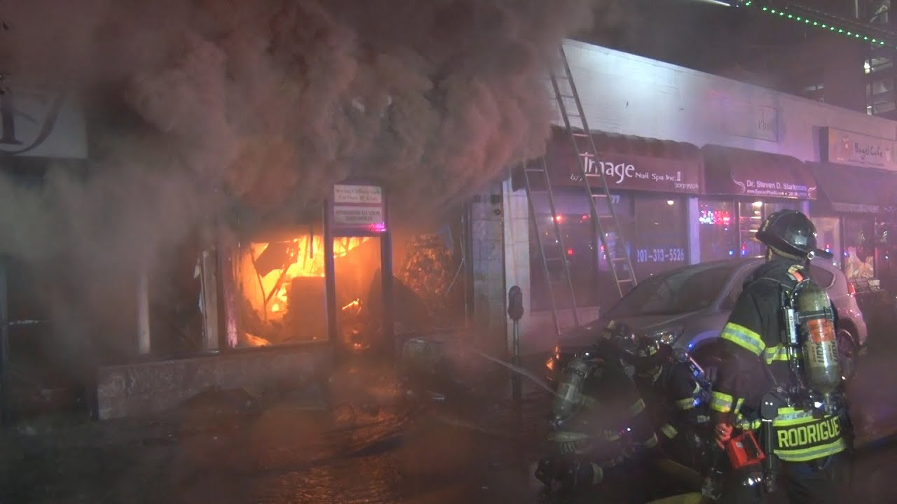 Raw Footage of NJ Firefighters Tackling Commercial Blaze