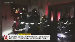 IN Firefighter Falls Through Floor While Tackling Blaze