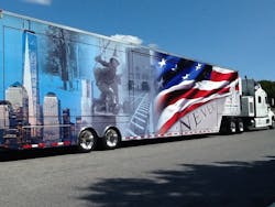 The 9/11 Never Forget Mobile Exhibit created by the Stephen Siller Tunnels to Towers Foundation.