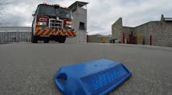 A Salisbury firefighter was injured Sunday when he was struck by an apparatus while laying out blue reflectors to indicate hydrants during a response call.