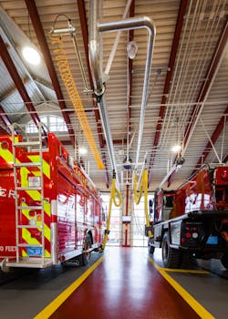 The award-winning Carver Fire Headquarters installed a vehicle exhaust in the apparatus bay.