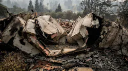 Homes destroyed by wildfire in the Atlas Peak neighborhood of Napa, CA, on Tuesday, Oct. 10, 2017.