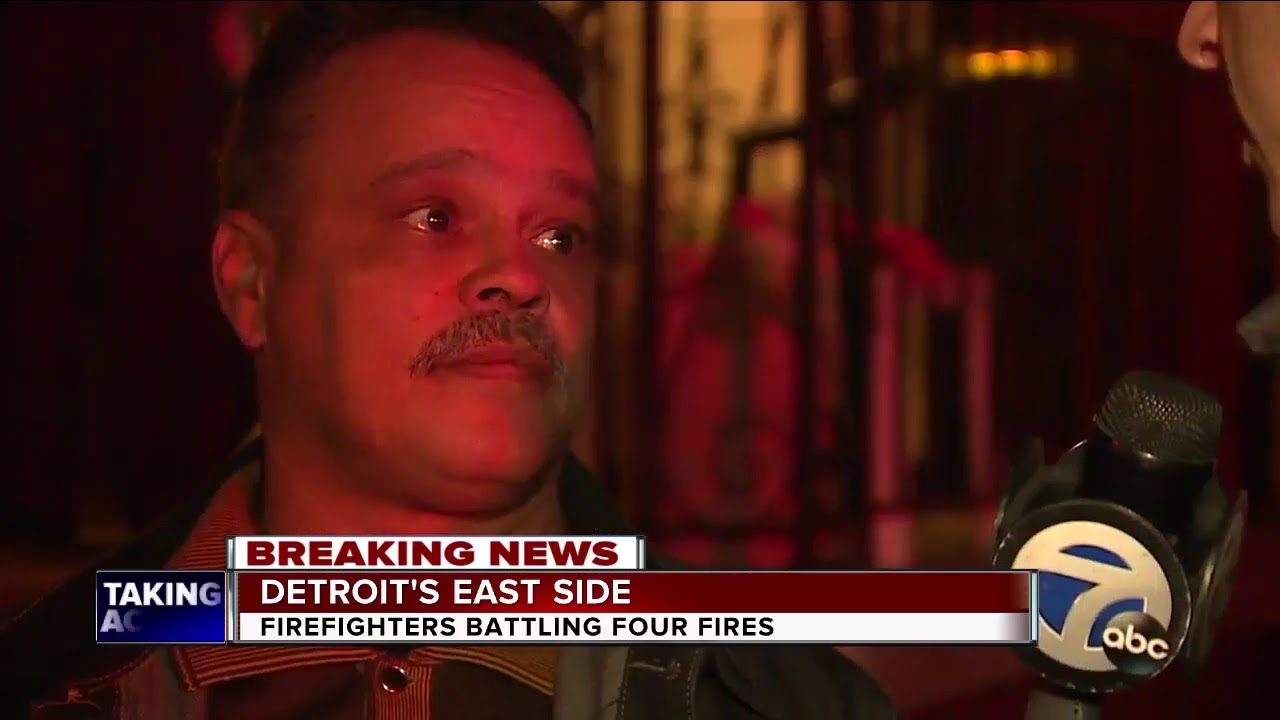 Four Buildings Burn in Massive Fire on Detroit's East Side