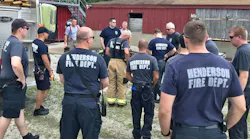 Henderson, KY, firefighters during a training session in July.