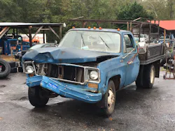 The North Carolina Highway Patrol says this pickup driven by an allegedly impaired man struck and killed Triple Community firefighter Jason Hensley on Sunday night while he was clearing storm debris near Morgantown.