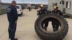 Terre Haute, IN, firefighters during a training session in April.
