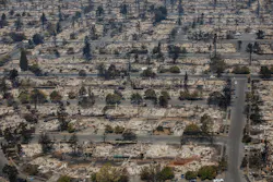 Aerial view of the damage caused by a fire that destroyed the Coffey Park neighborhood in Santa Rosa on Oct. 11, 2017. Aerial view of the damage caused by a fire that destroyed the Coffey Park neighborhood in Santa Rosa on Oct. 11, 2017.