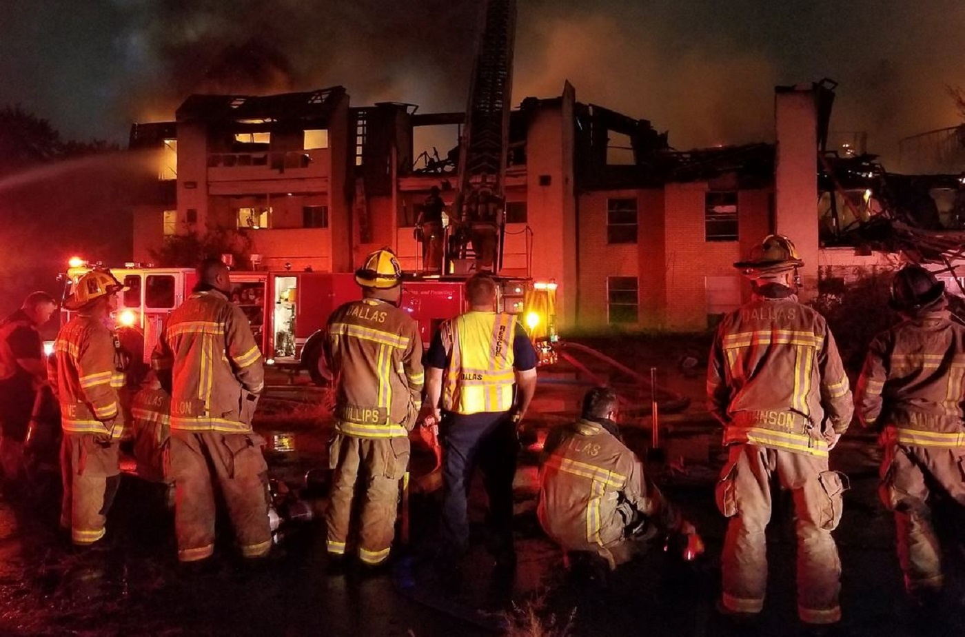 Dallas firefighters on scene of a structure fire on Oct. 20, 2017.
