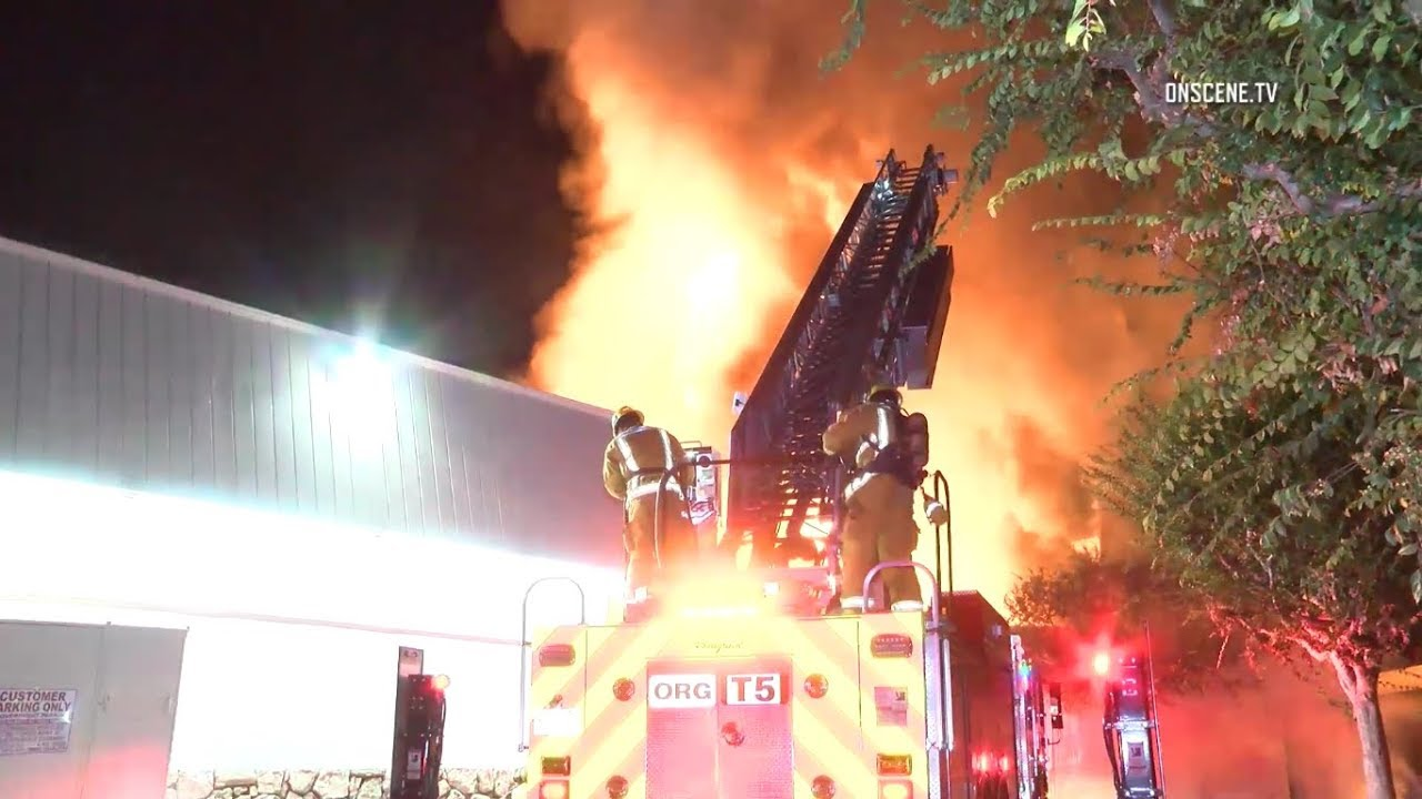 Watch CA Firefighters Tackle Large Industrial Blaze