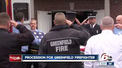 Emotional Procession for Fallen IN Firefighter