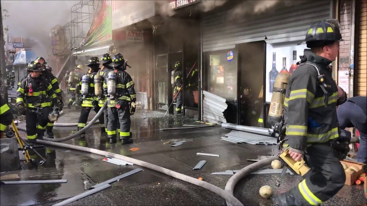 FDNY Respond Manhattan Inwood Commercial Blaze - Firefighter Video News ...