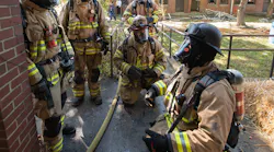 An ideal engine staffing level is an officer, chauffeur, nozzle, backup, door and control firefighters.