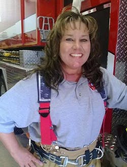Woodburn, IN, firefighter Monica Kelsey.