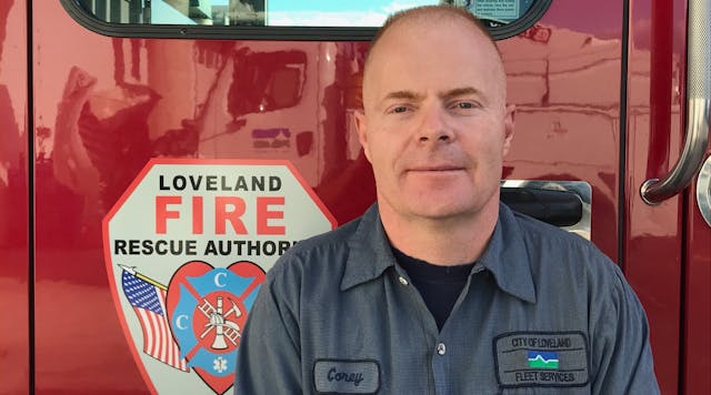 Corey D. Lane from the City of Loveland, CO, was named the 2017 Emergency Vehicle Technician (EVT) of the Year.