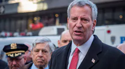 New York City Mayor Bill de Blasio speaks at a news conference after a suspected terrorist detonated a pipe bomb in a subway passage near Times Square on Monday, Dec. 11, 2017.