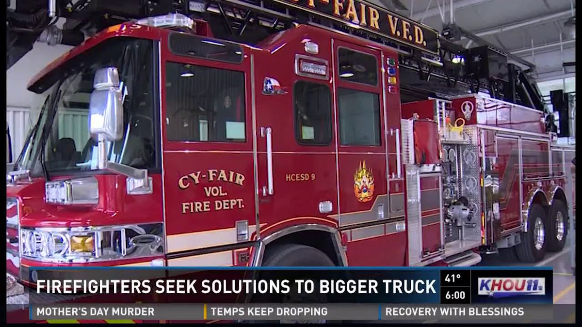 Cy-Fair Firefighters Ladder Truck Can't Fit Down Streets - Firefighter