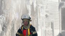 As water is applied to a burning structure, ice will cause additional weight an add stress on structural members increasing collapse potential.