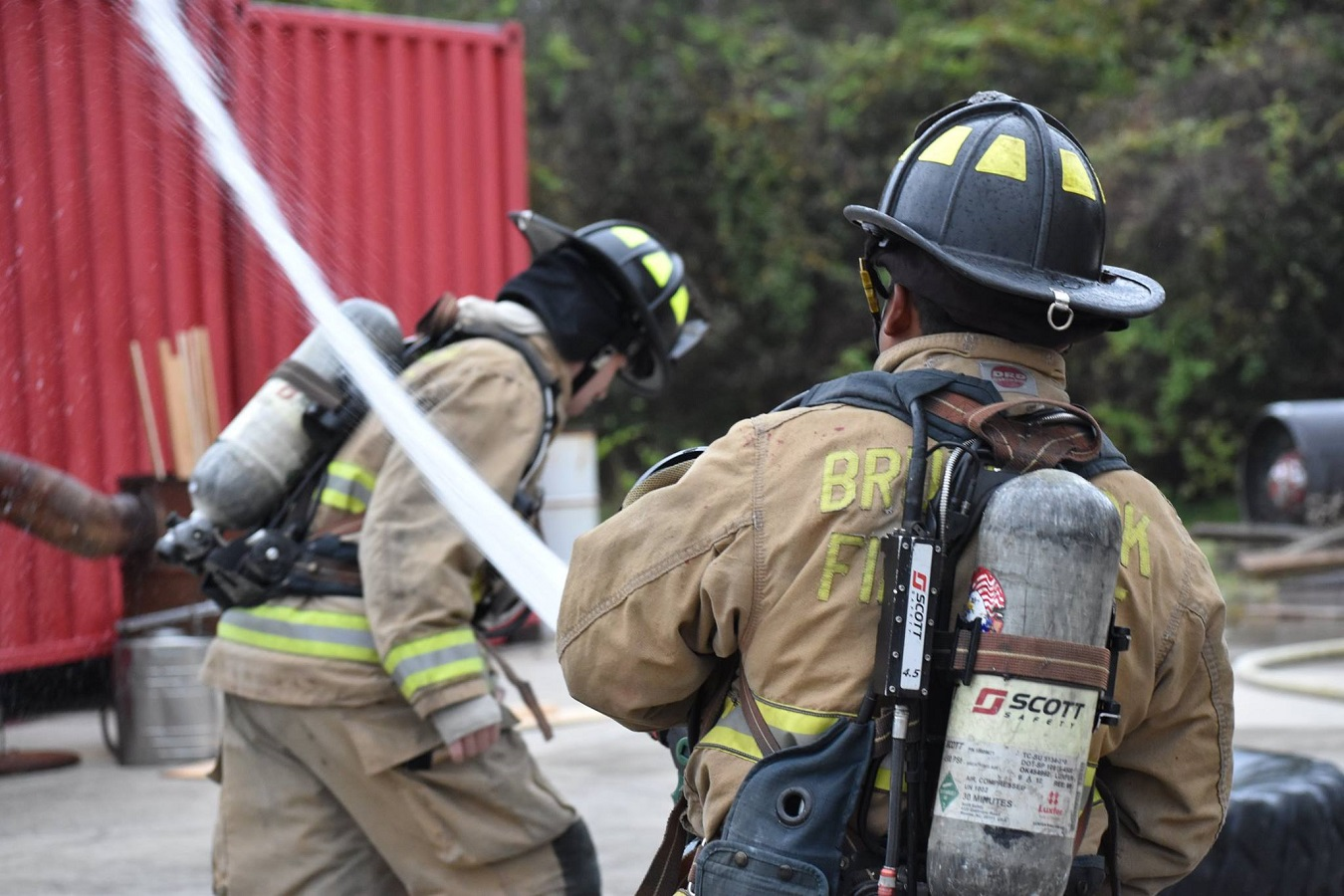 Brunswick, GA, firefighters during a training exercise in November 2017.