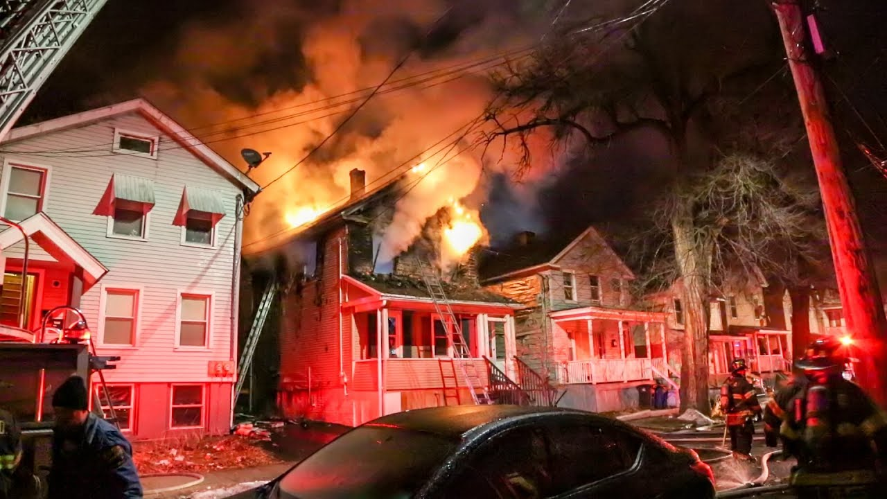 Watch Raw Footage of CT Firefighters Battling House Fire